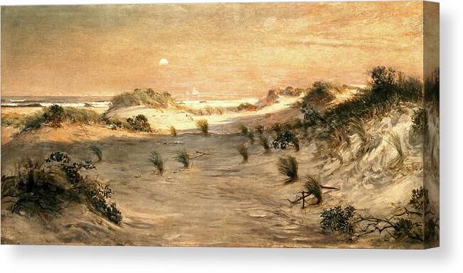 Henry Ossawa Tanner Canvas Print featuring the painting Sand Dunes at Sunset Atlantic City by Henry Ossawa Tanner