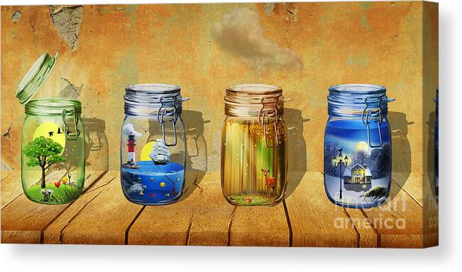 All Canvas Print featuring the mixed media Seasons in the glass by Monika Juengling