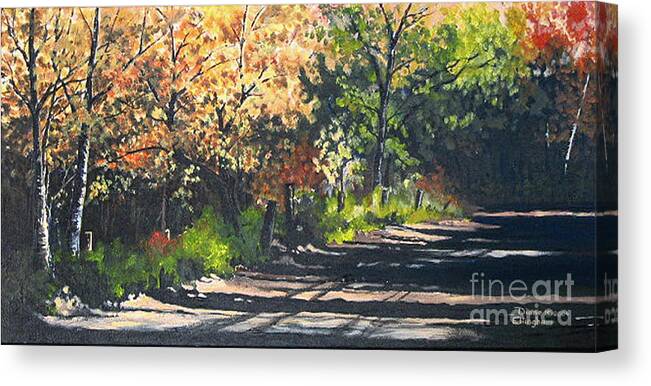 Nature Canvas Print featuring the painting Shady Lane by Diane Ellingham