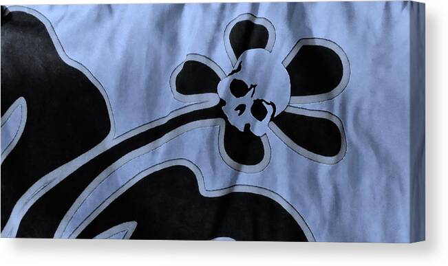 Skull Canvas Print featuring the photograph Skullflower Cyan by Rob Hans