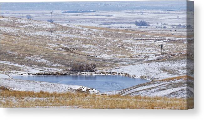 Kansas Canvas Print featuring the photograph Snowy Hills 1 by Rob Graham