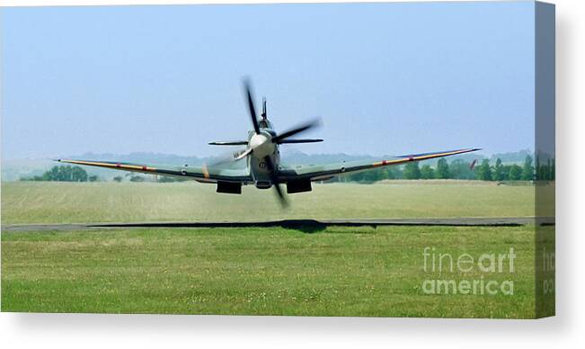 Spitfire Canvas Print featuring the photograph Spitfire Surprise  close up by Martin At Gemini Pictures