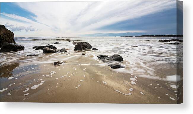Maine Canvas Print featuring the photograph Stormy Maine Morning #2 by Natalie Rotman Cote