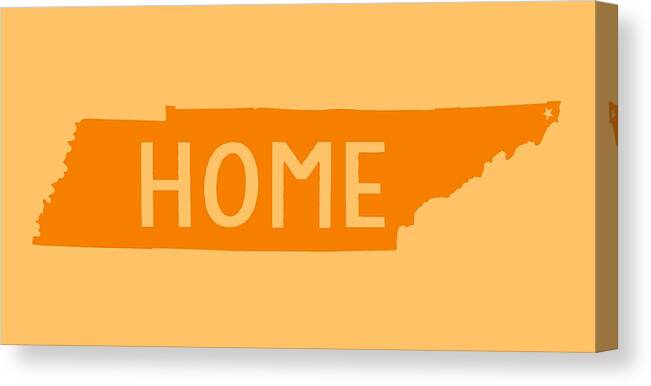 Tenneessee Canvas Print featuring the digital art Tennessee Home Orange by Heather Applegate