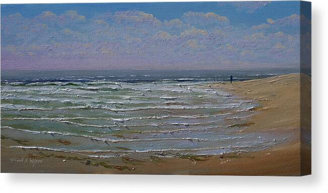 Seascape Canvas Print featuring the painting The Beachcomber by Frank Wilson
