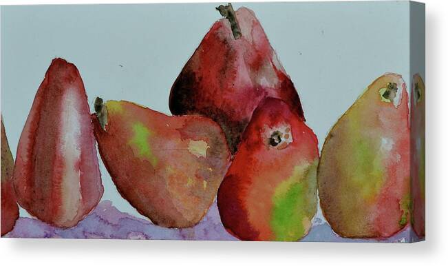 Pear Canvas Print featuring the painting The Boys by Beverley Harper Tinsley