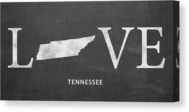 Tennessee Canvas Print featuring the mixed media TN Love by Nancy Ingersoll