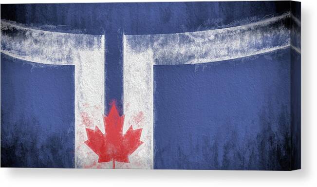 Toronto Canvas Print featuring the digital art Toronto Canada City Flag by JC Findley
