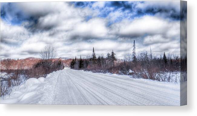 Landscapes Canvas Print featuring the photograph Trail One in Old Forge 2 by David Patterson