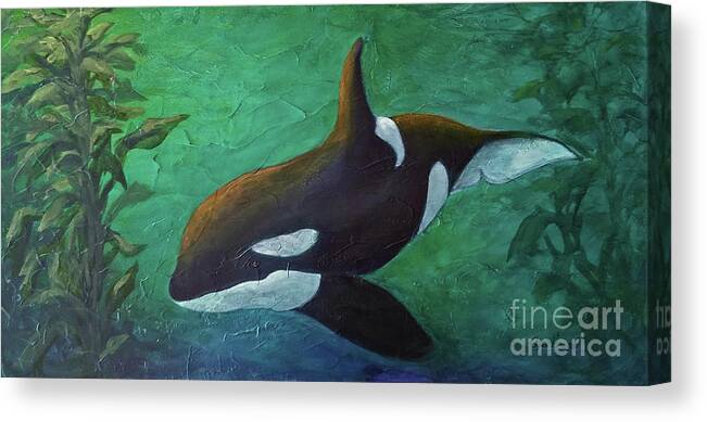 Orca Canvas Print featuring the painting Tranquil Force by Phyllis Howard