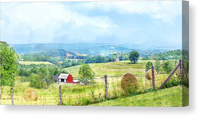 Valley Canvas Print featuring the photograph Valley Farm by Frances Miller