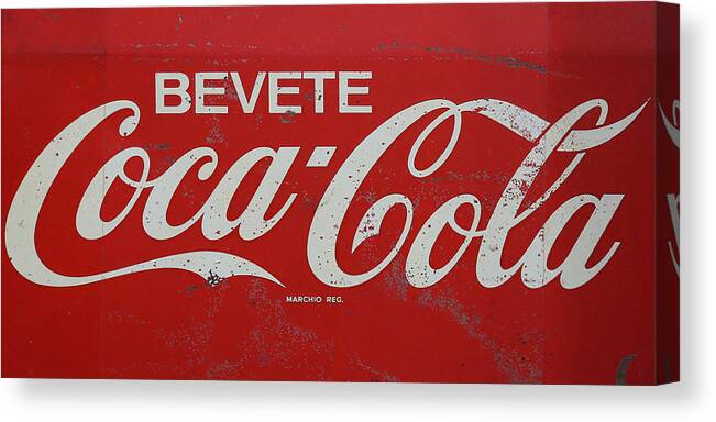 Coke Canvas Print featuring the photograph Vintage Coca Cola Sign by Andrew Fare
