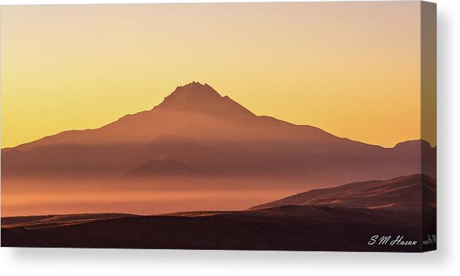 Sunrise Canvas Print featuring the photograph Volcanic mountain by S M Hasan
