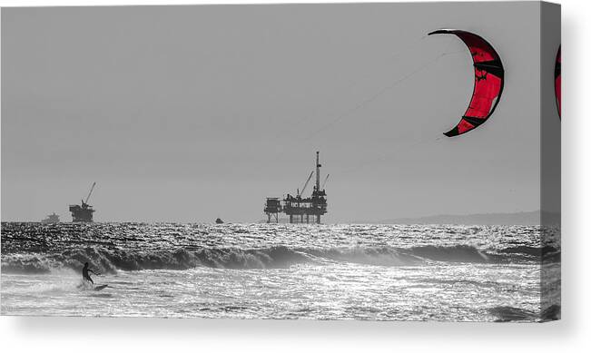 Kite Canvas Print featuring the photograph Wave and Wind Energy are more fun by Scott Campbell