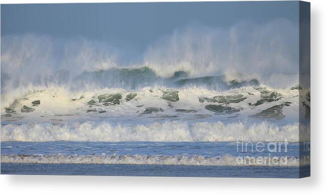 Background Canvas Print featuring the photograph Wind swept waves by Nicholas Burningham