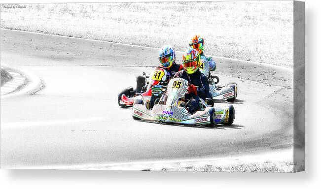 Wingham Go Karts Australia Canvas Print featuring the photograph Wingham Go Karts 04 by Kevin Chippindall
