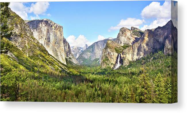 Landscape Canvas Print featuring the photograph Yosemite Tunnel View Afternoon by Brian Tada