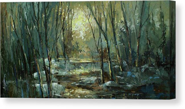 Landscape Canvas Print featuring the painting ' Hidden Gate' by Michael Lang