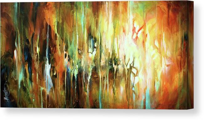 Abstract Canvas Print featuring the painting Gravity by Michael Lang