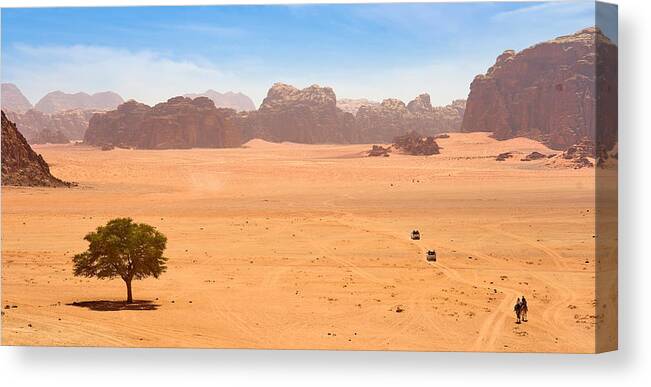 Landscape Canvas Print featuring the photograph Wadi Rum Desert, Jordan #18 by Jan Wlodarczyk