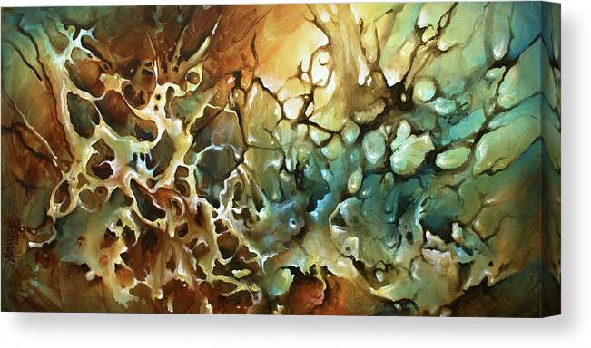 Abstract Canvas Print featuring the painting Visions by Michael Lang