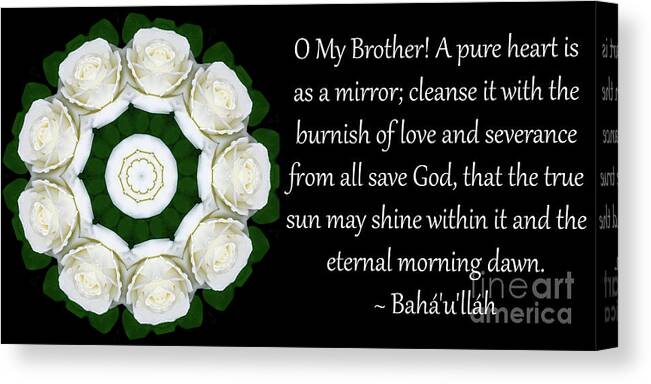Art Canvas Print featuring the photograph A Pure Heart, No. 5 by Baha'i Writings As Art