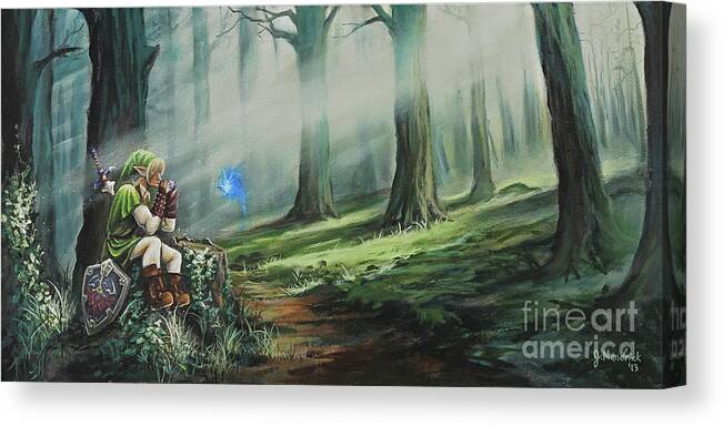 Landscape Canvas Print featuring the painting A Song for Navi by Joe Mandrick