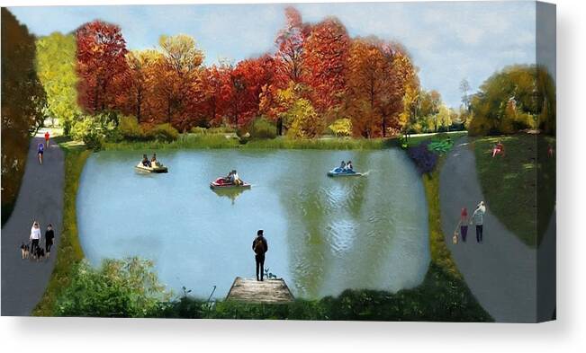 Autumn At Country Park Canvas Print featuring the photograph Autumn At Country Park Painted by Sandi OReilly