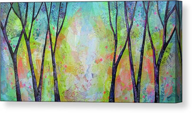 Trees Canvas Print featuring the painting Bright Skies for Dark Days V by Shadia Derbyshire