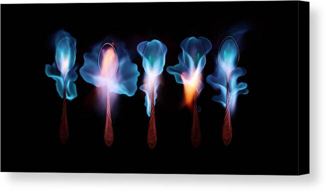 Spoon Canvas Print featuring the photograph Burning Magic Potion by Floriana Barbu