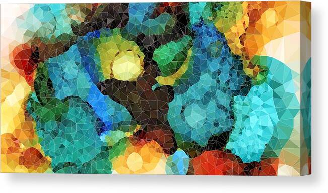 Abstract Canvas Print featuring the mixed media Design 113 by Lucie Dumas