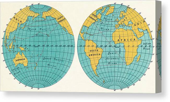 Campy Canvas Print featuring the drawing Globes by CSA Images