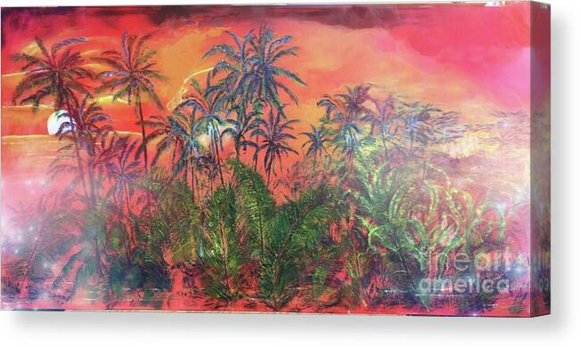 Pomakai Street Canvas Print featuring the painting 'Aina of Vog by Michael Silbaugh