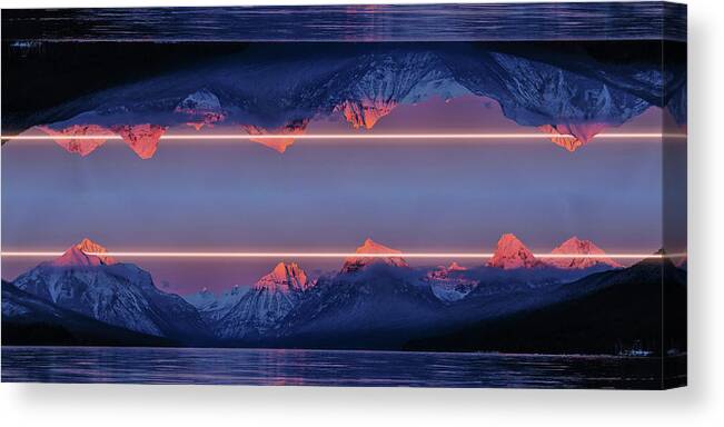 Mountains Canvas Print featuring the digital art Laserscape by Jennifer Walsh