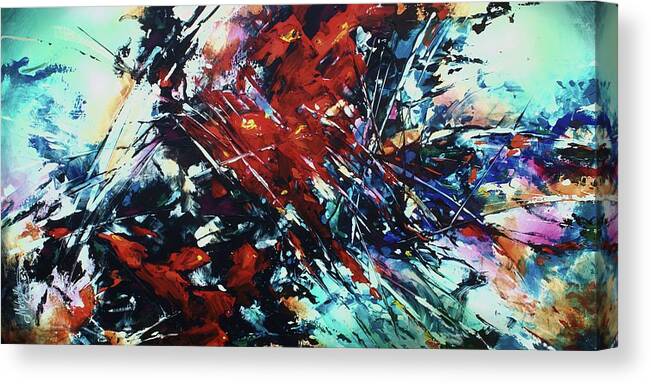 Palette Knife Canvas Print featuring the painting Shattered Red by Michael Lang