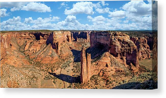2018 Canvas Print featuring the photograph Spider Rock Panorama 1805P by Kenneth Johnson