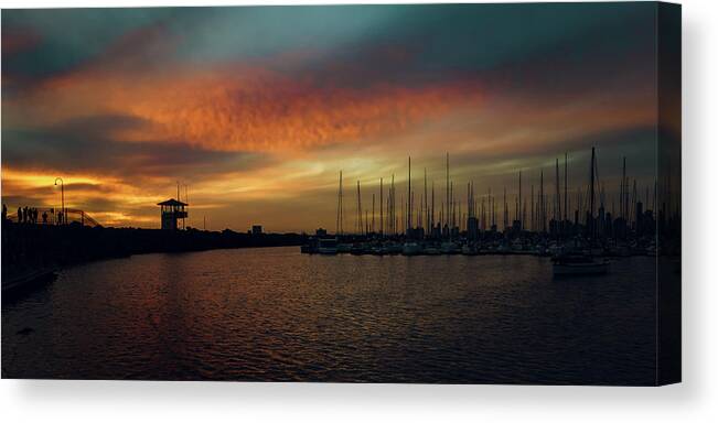 Australia Canvas Print featuring the photograph Sunset Silhouette II by Nisah Cheatham