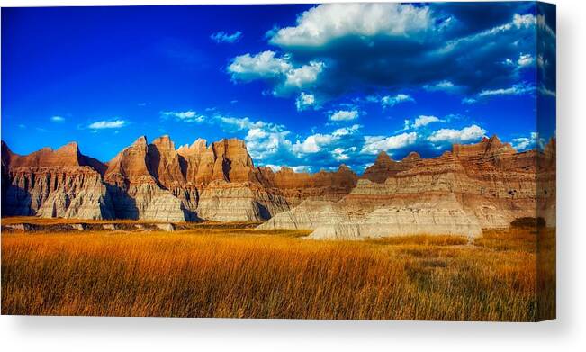 Badlands Canvas Print featuring the photograph The Badlands by Mountain Dreams