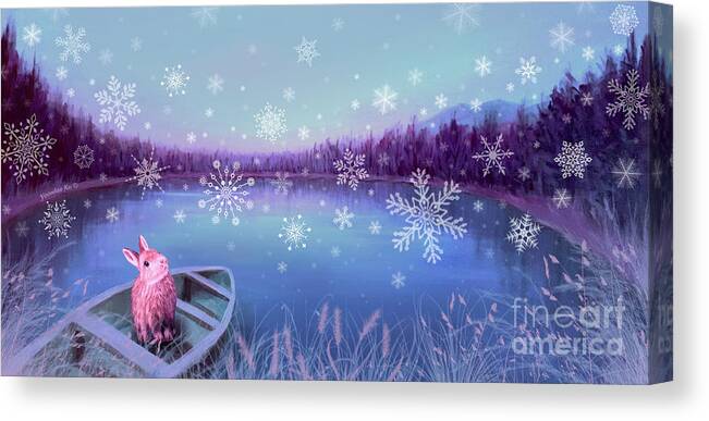 Stirrup Lake Canvas Print featuring the painting Winter Dream by Yoonhee Ko
