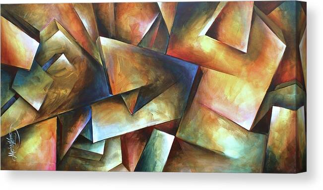 Abstract Canvas Print featuring the painting The Wall by Michael Lang