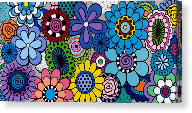Flowers Canvas Print featuring the painting All About the Blooms by Beth Ann Scott