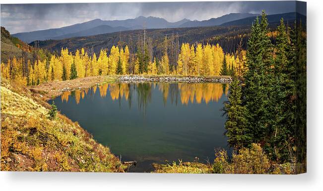 Co Canvas Print featuring the photograph Aspen Reflection by Lana Trussell