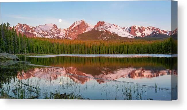 Bierstadt Canvas Print featuring the photograph Bierstadt Lake Sunrise - Rocky Mountain National Park by Aaron Spong