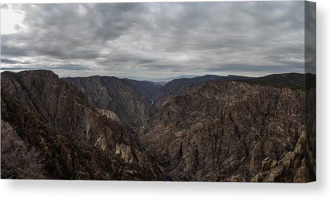 Black Canyon The Gunnison National Park Canvas Print featuring the photograph Black Canyon the Gunnison National Park by John McGraw
