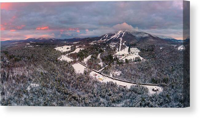 2021 Canvas Print featuring the photograph Burke Mountain, VT at Sunset by John Rowe