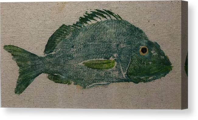 Fish Canvas Print featuring the painting Cerulean Snapper by Pam Talley