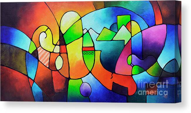 Geometric Painting Canvas Print featuring the painting Clarity of Focus by Sally Trace