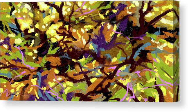 Plant Canvas Print featuring the painting Entangled light by Hans Neuhart