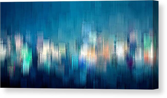 Cityscape Canvas Print featuring the digital art Evening on the Horizon by David Manlove