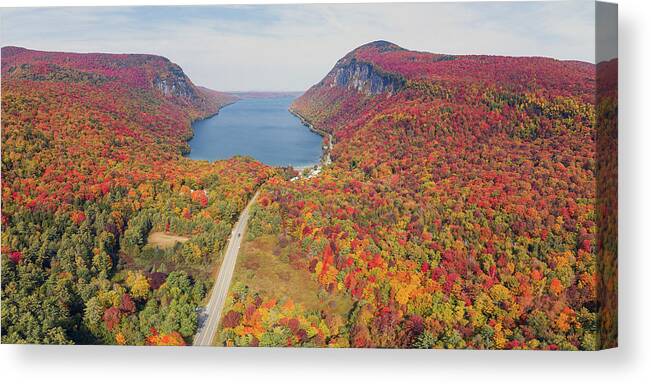 Bvt Canvas Print featuring the photograph Fall Road Leads To Lake Willoughby, VT by John Rowe
